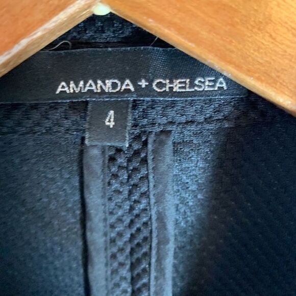 Amanda + Chelsea Black Ruffle Sleeve Blazer Sz 4 - Picture 5 of 7